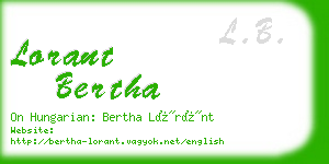 lorant bertha business card